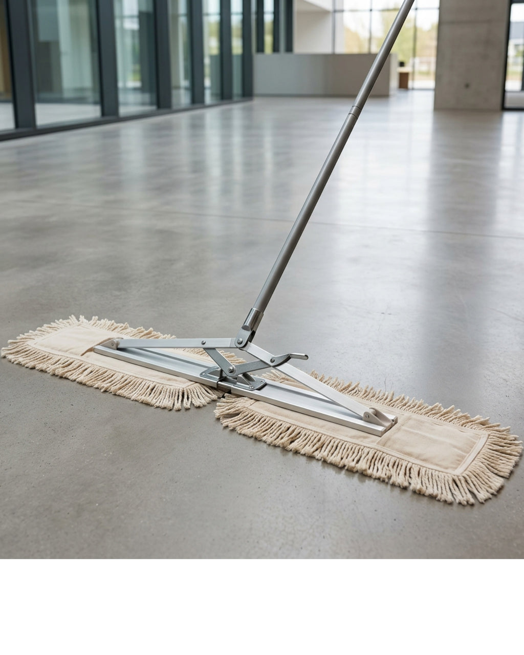 Zfyra Twin-Wing Scissor Dust Mop 90 cm Natural Cotton - Lifestyle view